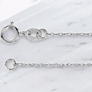 1.0 mm 24" Rope Chain in 10kt White Gold